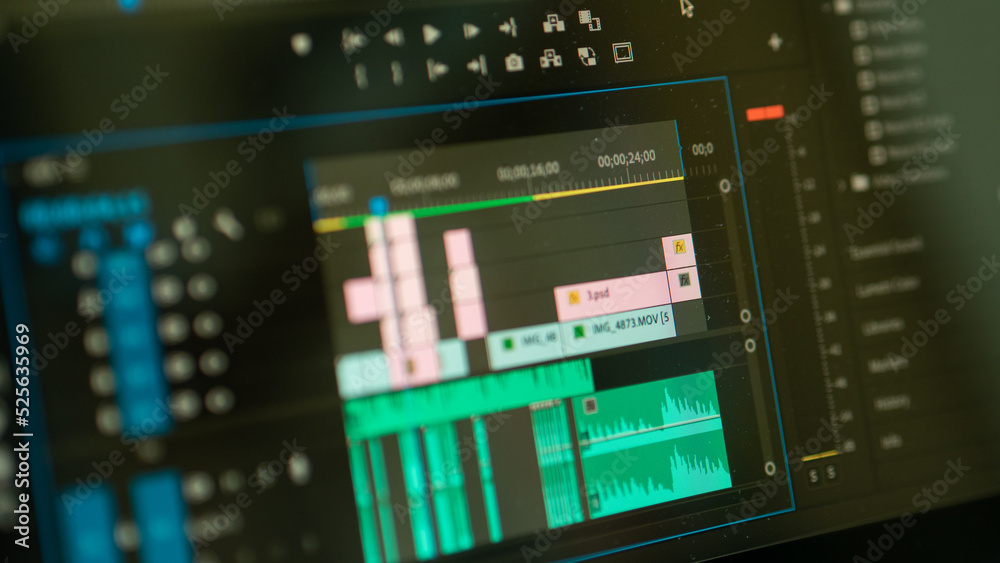 video editting timeline close up. video editting timeline close up.