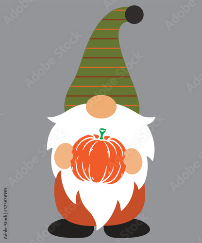 Fall Gnome with Pumpkin