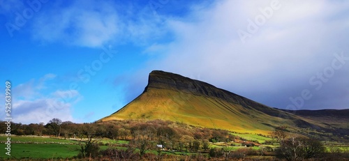 Beautiful shot of the Benbulbin mountain in Ireland photo