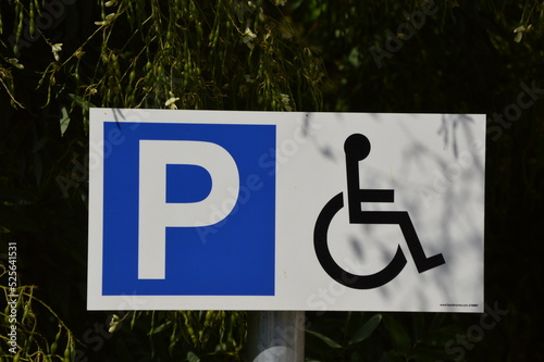 Disabled parking sign from France