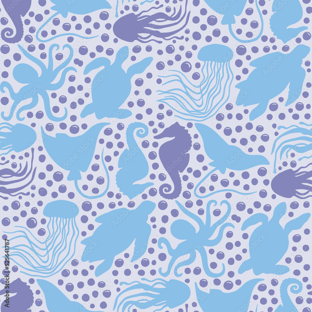 Hand drawn surface design, colored seamless pattern, .delicate textures