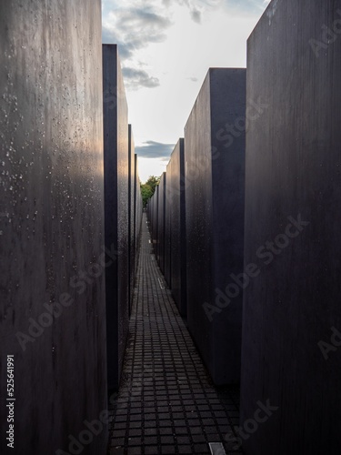 Slika na platnu Vertical shot of a memorial dedicated to the Murdered Jews of Europe built in Ge
