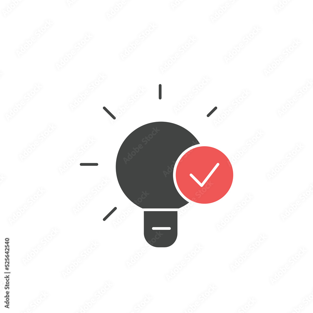 bulb with checkmark icons symbol vector elements for infographic web bulb with checkmark icons symbol vector elements for infographic web