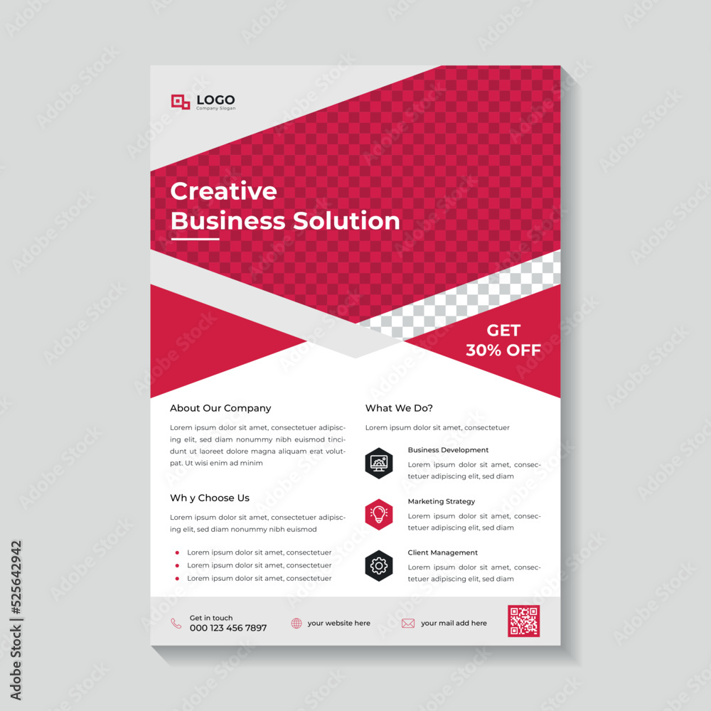 Corporate flyer design for creative Business solution modern poster template.