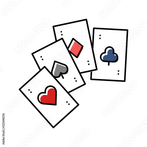 card slot game color icon vector illustration