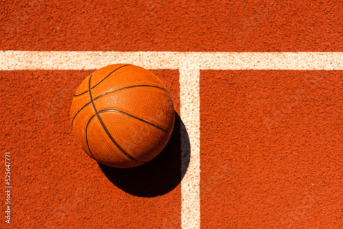 Basketball leather ball court background.