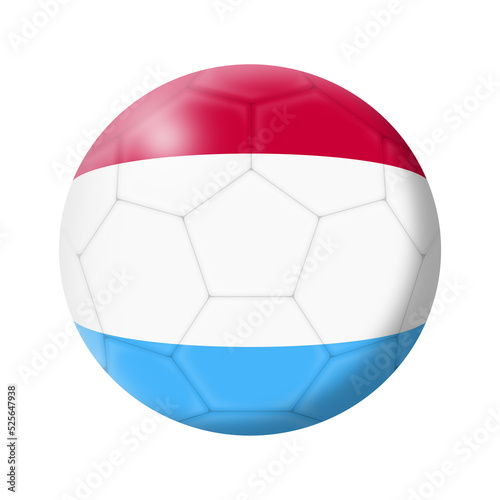 Luxembourg soccer ball football 3d illustration isolated on white with clipping path