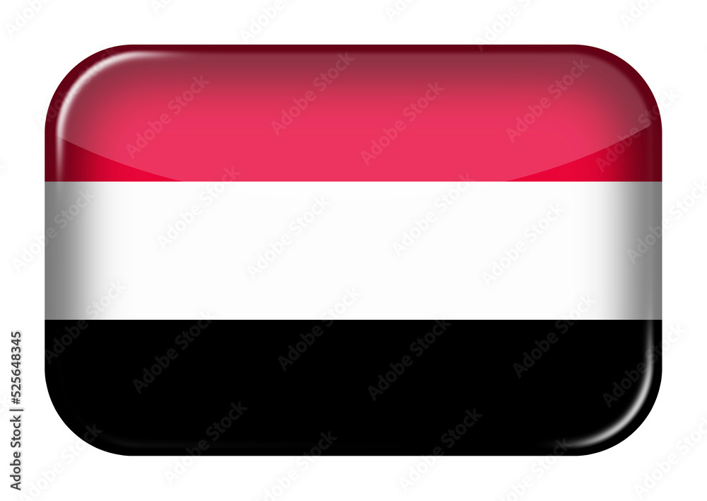 Yemen web icon rectangle button with clipping path 3d illustration Yemen web icon rectangle button with clipping path 3d illustration