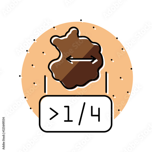 larger 1 4 inch mole melanoma color icon vector illustration