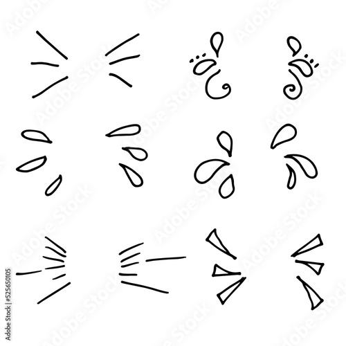 Vector hand drawn decoration spray vintage elements