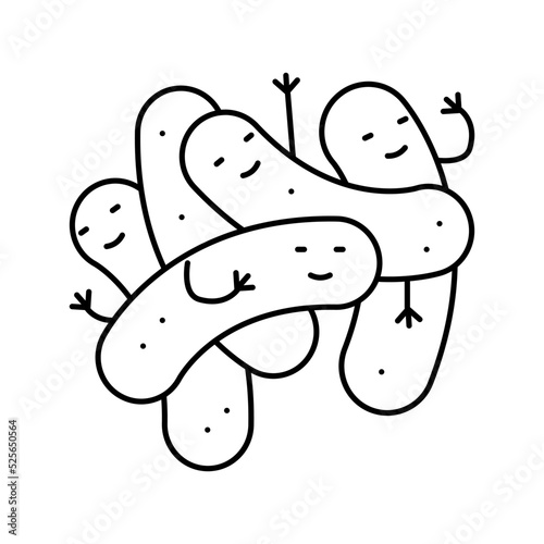 bacillus bacteria virus line icon vector illustration