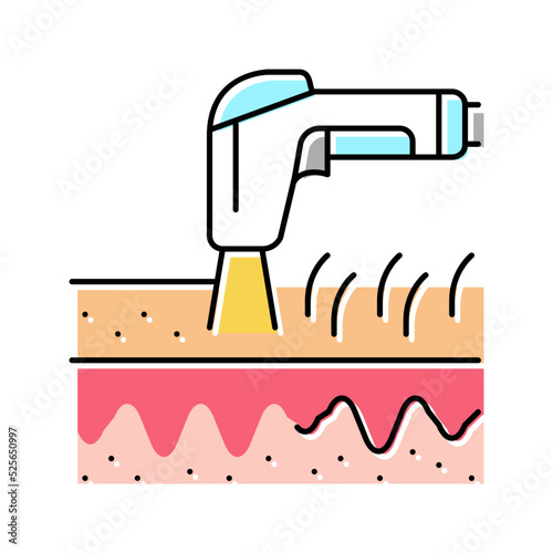 laser depilation device color icon vector illustration