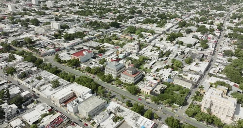 Aerial view of Merida downtown and Paseo de Montejo avenue in Mexico photo