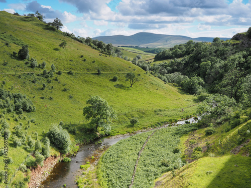 Фотография View down to Scandal Beck and up the valley from Smardale Gill viaduct, Eden Val