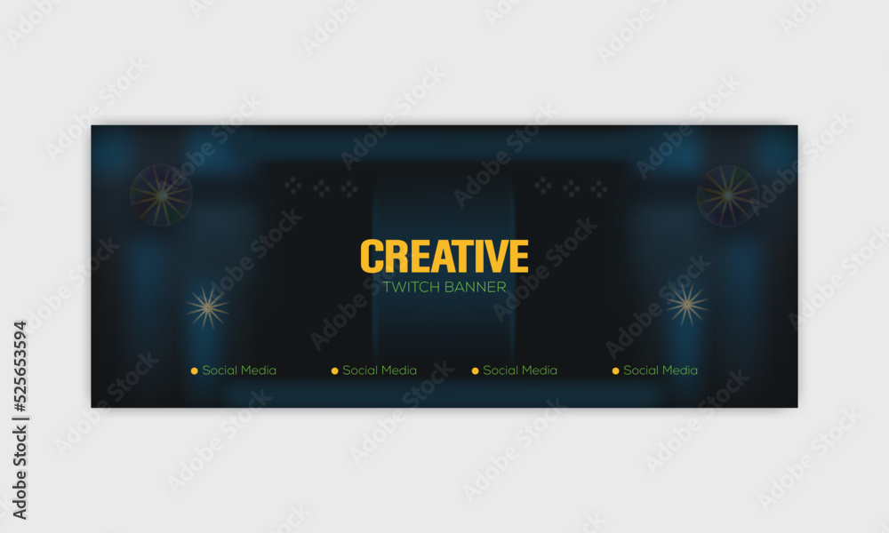 Creative and colorful twitch design banner design template Creative and colorful twitch design banner design template