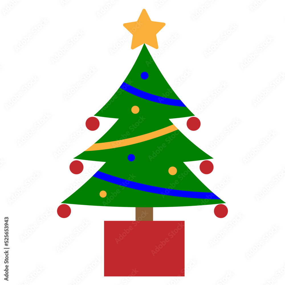 Christmas tree cartoon in vector