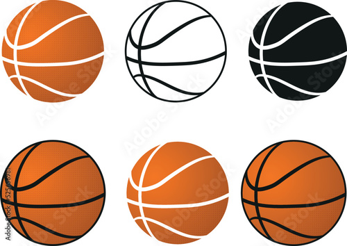 Basketball icon set vector illustration