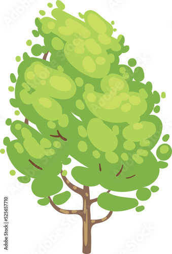 Cartoon tree icon. Green forest plant. Nature symbol
