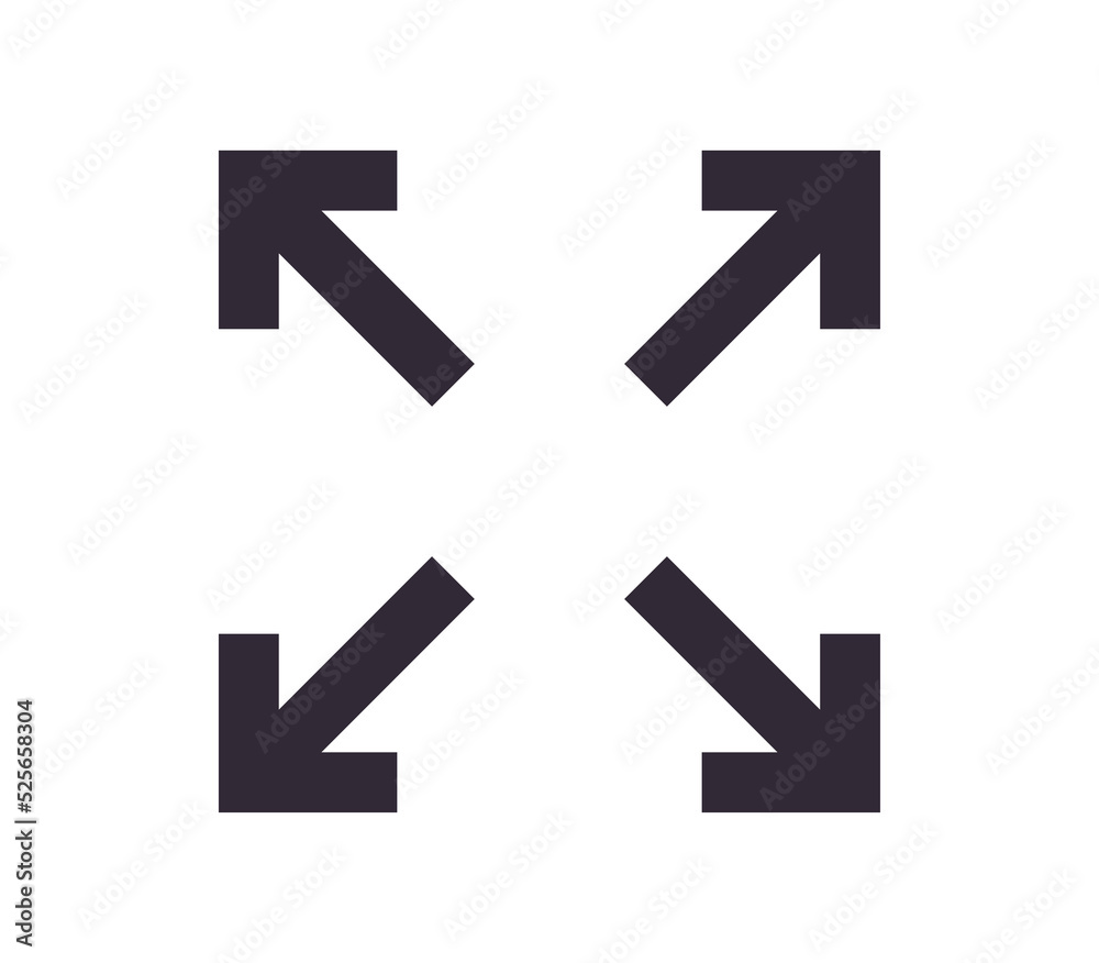 Scaling symbol and sizing arrow icon simple outline linear vector. Scaling symbol and sizing arrow icon simple outline linear vector.
