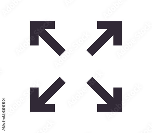 Scaling symbol and sizing arrow icon simple outline linear vector.