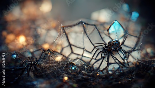 Fotografia brown spider, poisonous arachnid walking on the ground