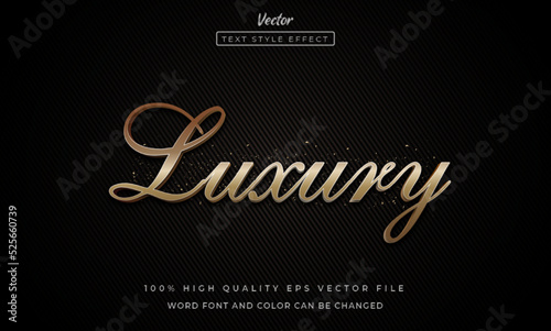 Editable text effect luxury with 3d style
