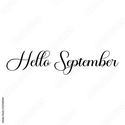 Hello September Lettering . Season Greeting Card