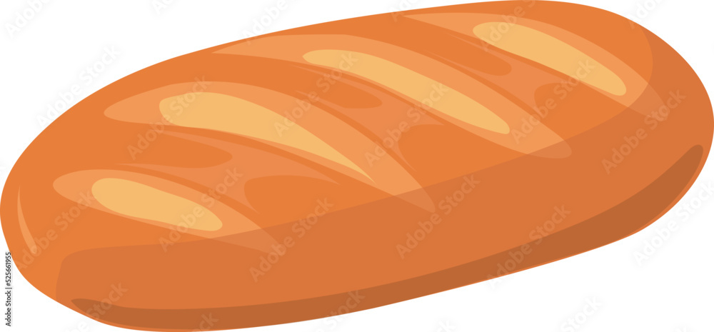 French bread cartoon icon. Fresh tasty bakery French bread cartoon icon. Fresh tasty bakery
