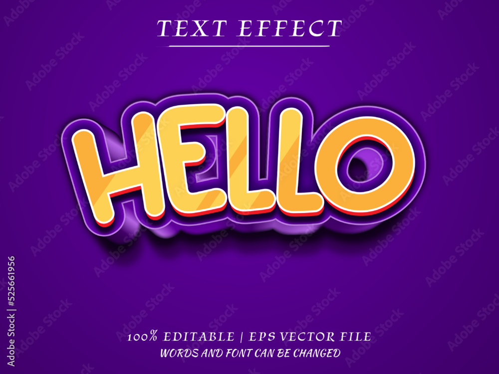 Hello 3d Editable Text Effect. Text mockup