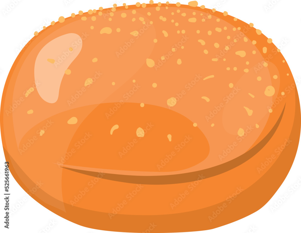 Round loaf of bread. Cartoon white floor bakery Round loaf of bread. Cartoon white floor bakery