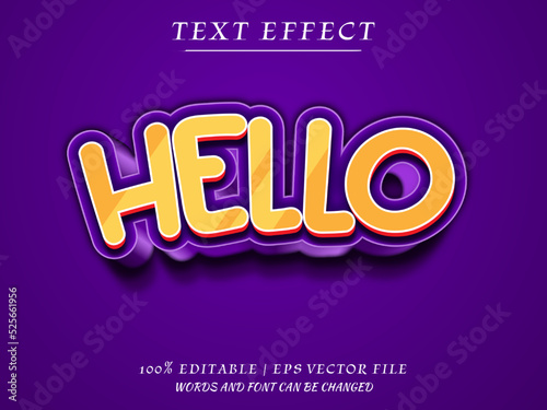 Hello 3d Editable Text Effect. Text mockup
