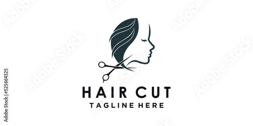 beauty salon for haircut with creative concept