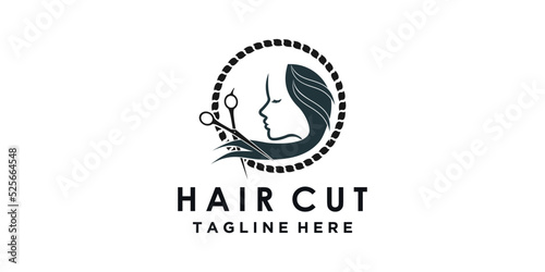 beauty salon for haircut with creative concept