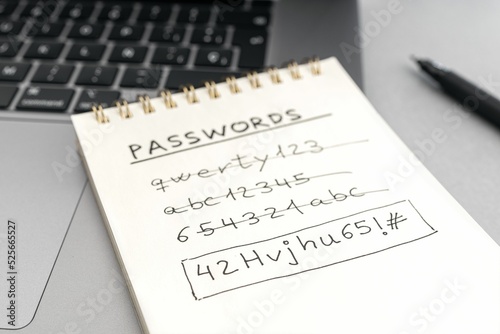 Strong computer security password concept