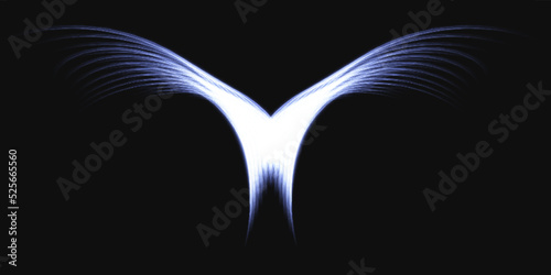 Abstract effect of glowing fiery phoenix wings. eps vector