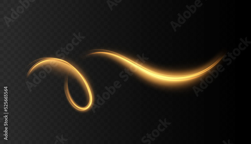 Abstract golden curved lines effect for logos and presentations.Vector