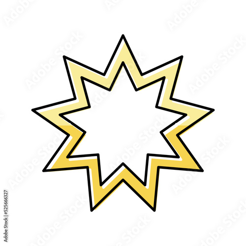bahai religion color icon vector illustration