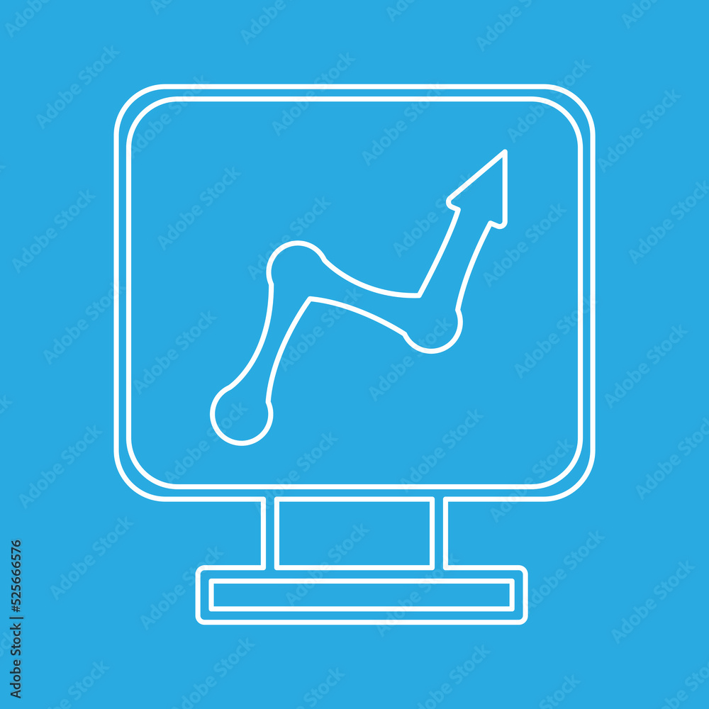 graphic icon on computer, vector illustration graphic icon on computer, vector illustration