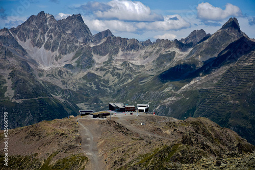 beautiful mountains of the Alps. Panoramic view of the Alps