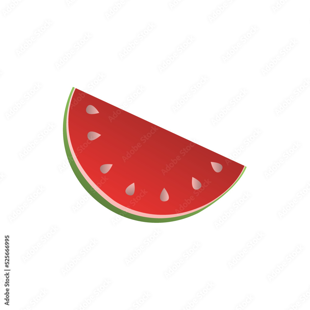 Watermelon icon on a white background, vector illustration Watermelon icon on a white background, vector illustration