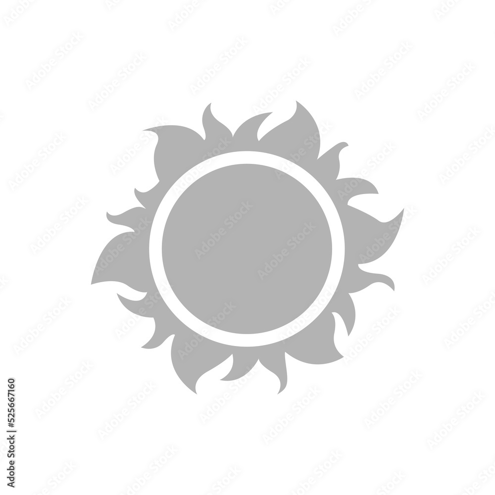sun icon on white background, vector illustration
