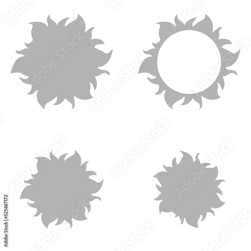 sun icon on white background, vector illustration