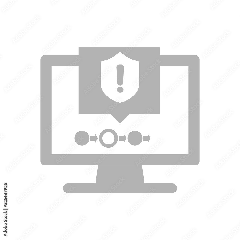 monitor icon, danger concept, vector illustration monitor icon, danger concept, vector illustration