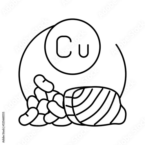 cu healthy vitamin line icon vector illustration