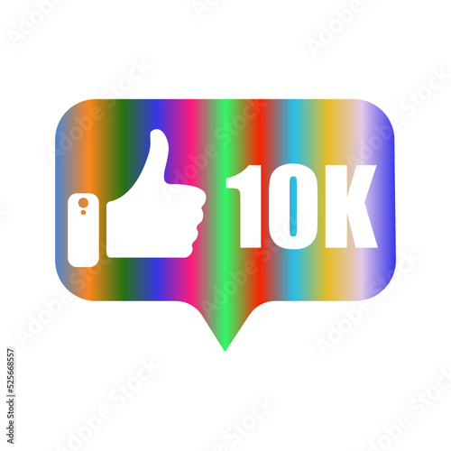 likes icon, concept of 10 thousand likes, vector illustration