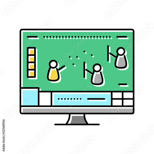 mmo video game color icon vector illustration
