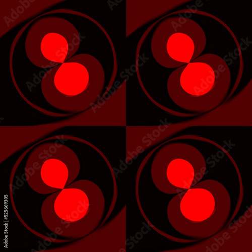 Abstract background, colorful patterns, geometrical shape, graphic design illustration wallpaper, set of red and black circles