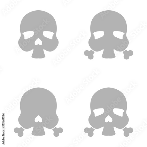 skull icon on a white background, vector illustration