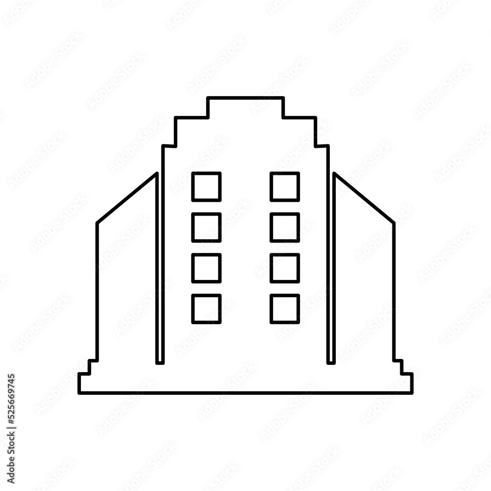 high-rise building icon on a white background, vector illustration