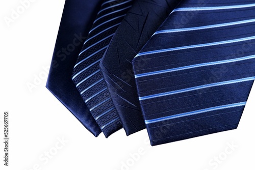 Tableau sur toile Group of neckties on isolated white background